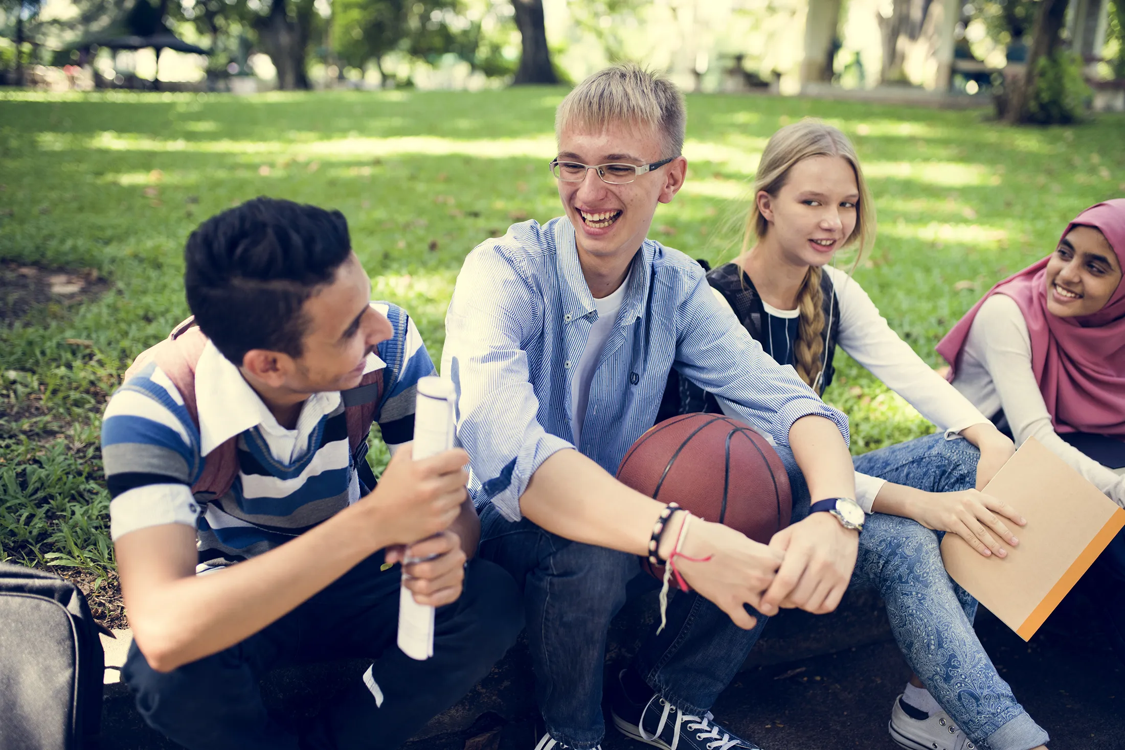 A group of diverse teenagers